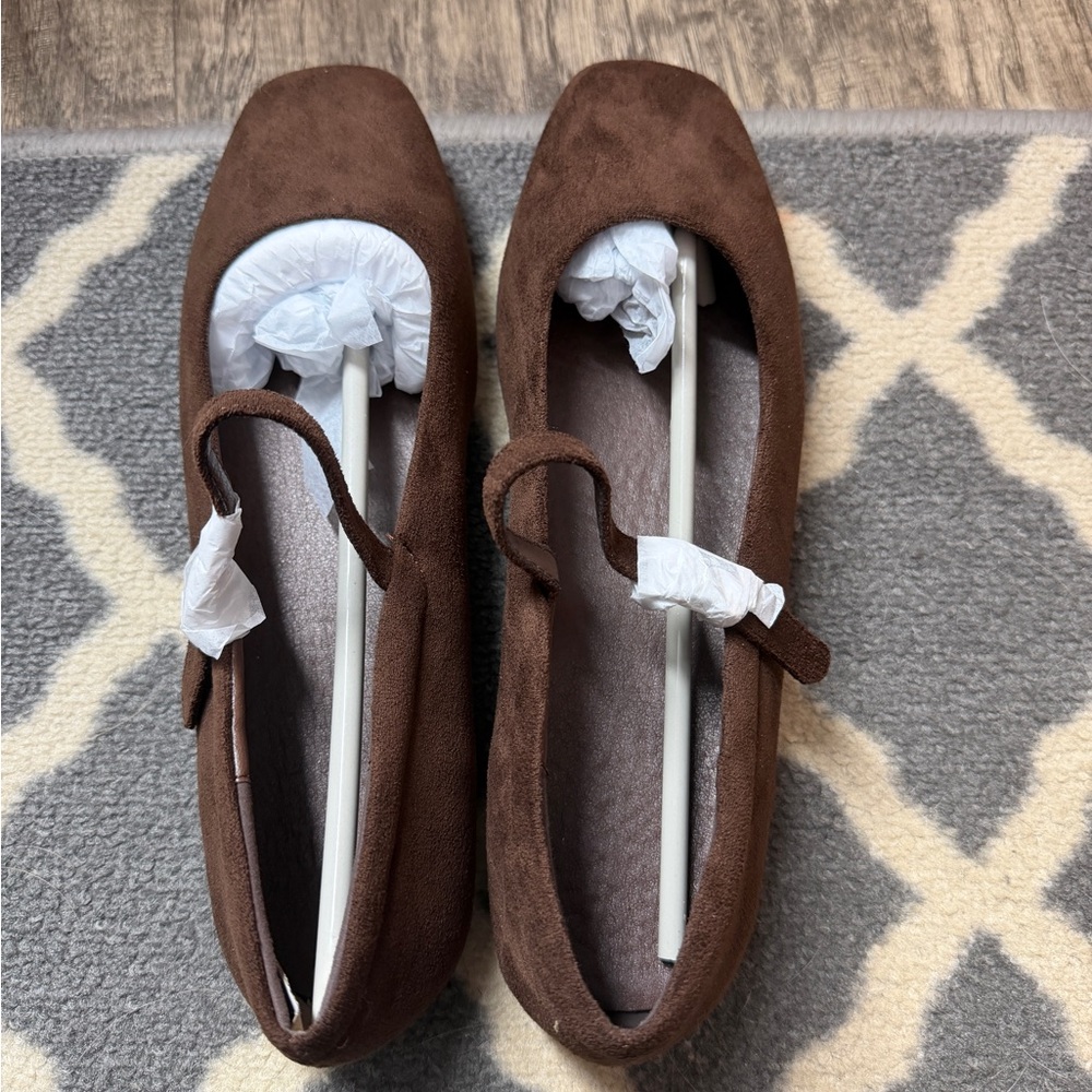Brown Suede Ballet Flats